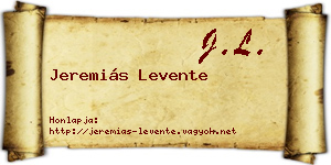 Jeremiás Levente névjegykártya